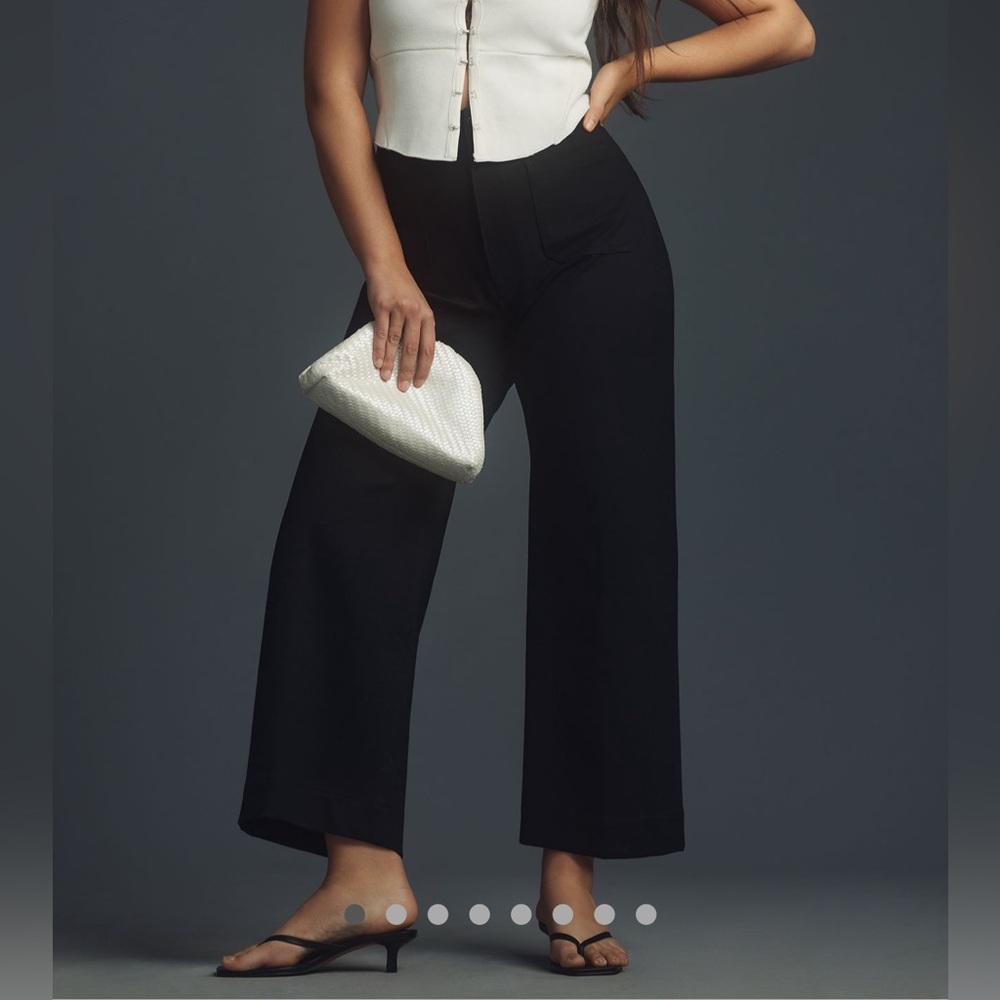 NWOT ANTHROPOLOGIE COLETTE PONTE CROP WIDE LEG PANT
